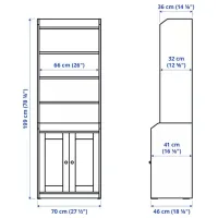 Стеллаж Ikea Hauga 199 x 70 x 46см cm / ЛДСП / Серый photo 7