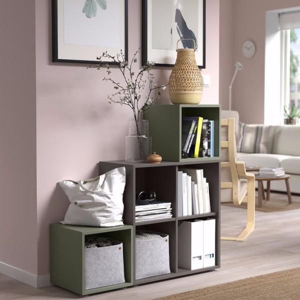 Стеллаж Ikea Eket 107 x 105 x 35см cm / ЛДСП / Серо-зеленый photo 2