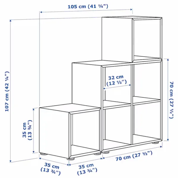Стеллаж Ikea Eket 107 x 105 x 35см cm / ЛДСП / White photo 2