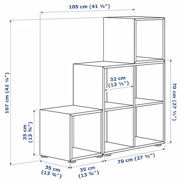 Стеллаж Ikea Eket 107 x 105 x 35см cm / ЛДСП / White photo 2