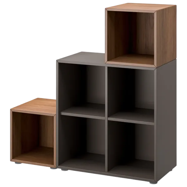 Стеллаж Ikea Eket 107 x 105 x 35см cm / ЛДСП / Oреховый photo 1