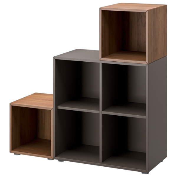 Стеллаж Ikea Eket 107 x 105 x 35см cm / ЛДСП / Oреховый photo 1