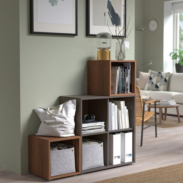 Стеллаж Ikea Eket 107 x 105 x 35см cm / ЛДСП / Oреховый photo 3