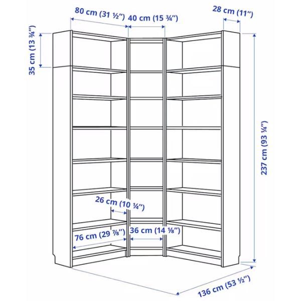 Стеллаж Ikea Billy  237 x 136 x 28см cm / ЛДСП / Oреховый photo 6