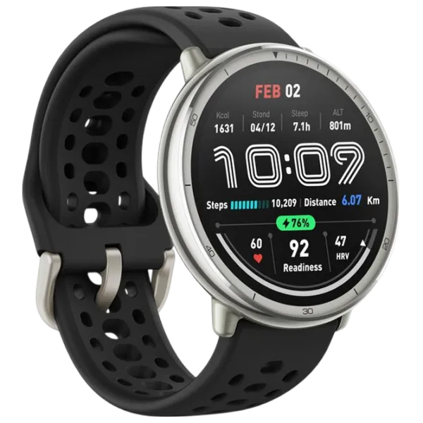 Умные часы Amazfit Active 2 Round  1.32" / 33.5 мм / Серебряный - Чёрный /  photo 3