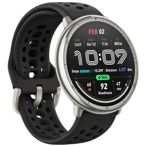 Умные часы Amazfit Active 2 Round  1.32" / 33.5 мм / Серебряный - Чёрный /  photo 3