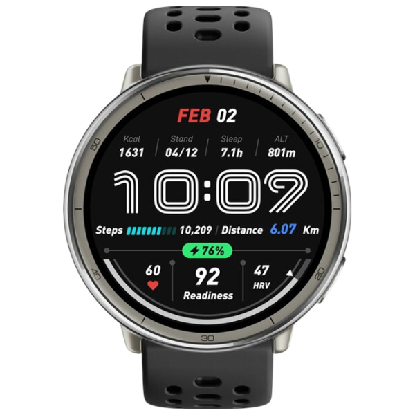 Умные часы Amazfit Active 2 Round  1.32" / 33.5 мм / Серебряный - Чёрный /  photo 4