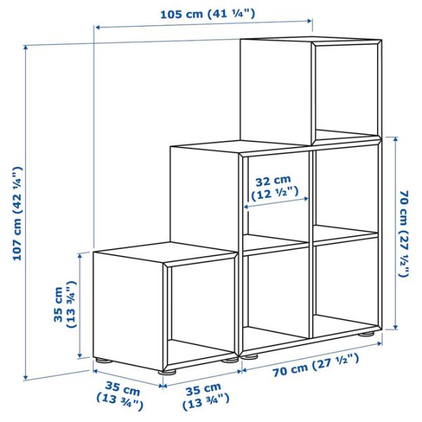 Стеллаж Ikea Eket 107 x 105 x 35см cm / ЛДСП / Темно-серый photo 2