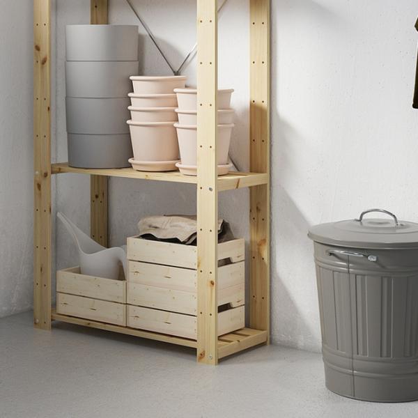 Стеллаж Ikea Hejne 171 x 78 x 31см cm / Массивная сосна / Wood photo 3