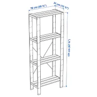 Стеллаж Ikea Hejne 171 x 78 x 31см cm / Массивная сосна / Wood photo 4