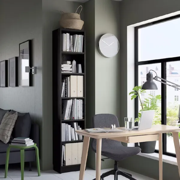 Etajeră Ikea Billy  202 x 40 x 28 cm / PAL / Black Oak photo 3