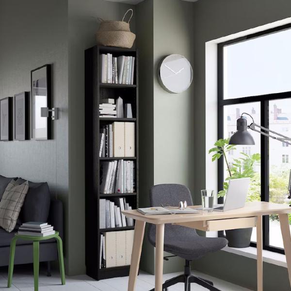 Etajeră Ikea Billy  202 x 40 x 28 cm / PAL / Black Oak photo 3