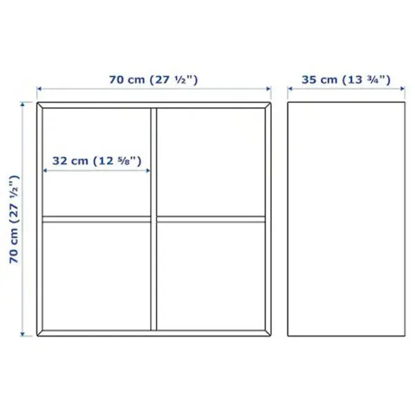 Стеллаж Ikea Eket 4 70 x 70 x 35см cm / ЛДСП / Темно-серый photo 2