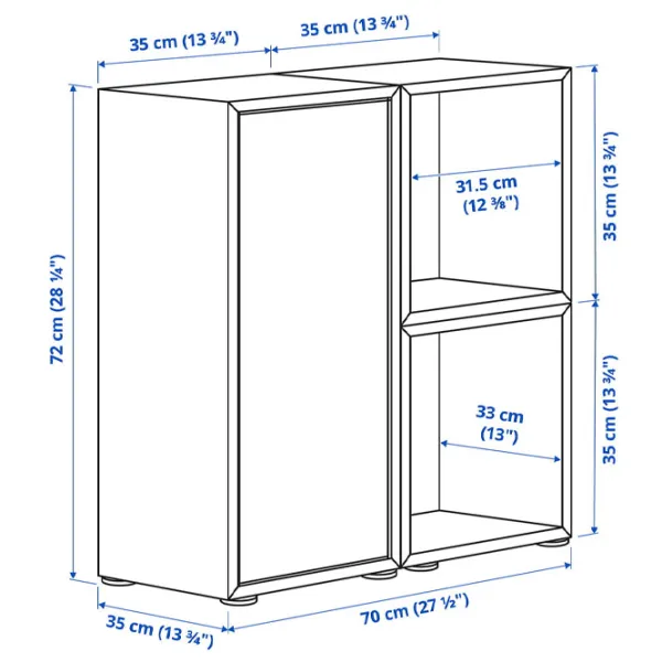 Стеллаж Ikea Eket 72 x 70 x 35см cm / ЛДСП / Oреховый photo 5