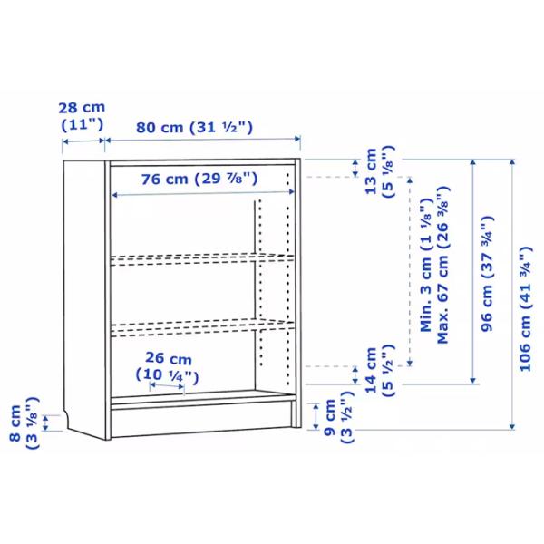 Etajeră Ikea Billy  106 x 80 x 28 cm / PAL / Black Oak photo 2