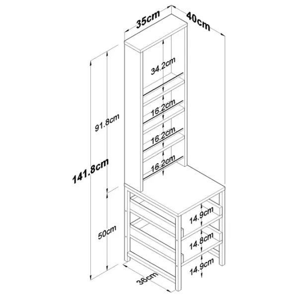Стеллаж Mirage Meble BJ147 141.8 x 35 x 40см cm / ЛДСП / White photo 6 Стеллаж Mirage Meble BJ147 141.8 x 35 x 40см cm / ЛДСП / White photo 6