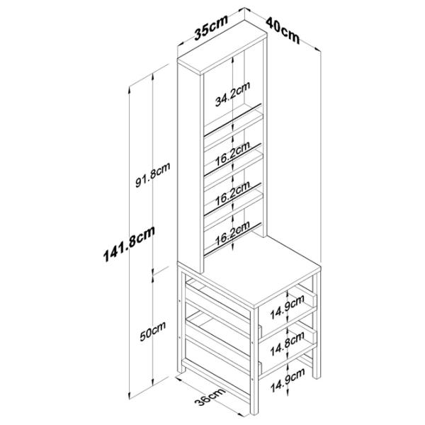 Стеллаж Mirage Meble BJ147 141.8 x 35 x 40см cm / ЛДСП / White photo 6 Стеллаж Mirage Meble BJ147 141.8 x 35 x 40см cm / ЛДСП / White photo 6