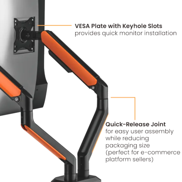 Кронштейн для монитора LUMI LDT63-C024GL VESA 100 x 100 мм/ Black Orange photo 4