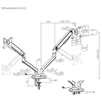 Кронштейн для монитора LUMI LDT63-C024GL VESA 100 x 100 мм/ Black Orange photo 6