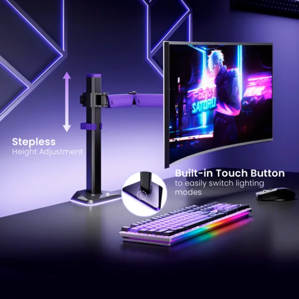 Suport pentru monitor LUMI LDT89-C012L VESA 100 x 100 mm/ Black Purple photo 4