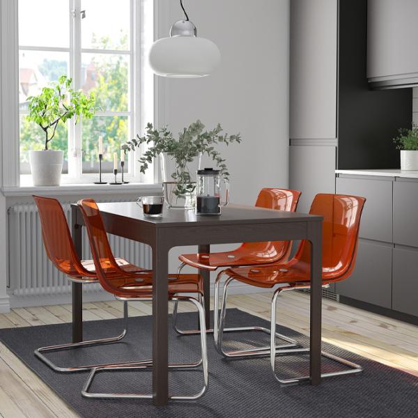 Set masă și scaune Ikea Ekedalen/Tobias Dreptunghiulară / PAL / Dark Brown photo 2 Set masă și scaune Ikea Ekedalen/Tobias Dreptunghiulară / PAL / Dark Brown photo 2