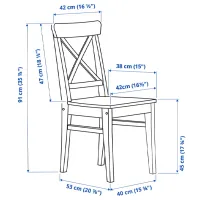 Обеденные стол со стульями Ikea Danderyd/Ingolf Прямоугольная / МДФ / Белый photo 5