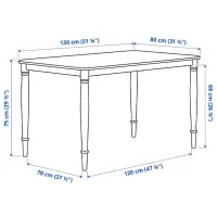 Обеденные стол со стульями Ikea Danderyd/Ingolf Прямоугольная / МДФ / Белый photo 6