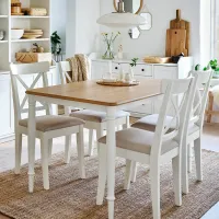 Обеденные стол со стульями Ikea Danderyd/Ingolf/Hallarp Прямоугольная / МДФ / Белый photo 6