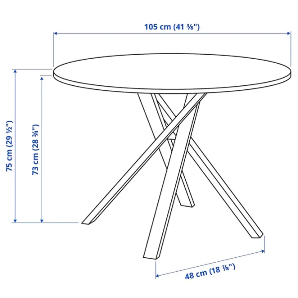 Set masă și scaune Ikea Mariedamm/Tobias Rotundă / PAL / Black marble imitation photo 2 Set masă și scaune Ikea Mariedamm/Tobias Rotundă / PAL / Black marble imitation photo 2