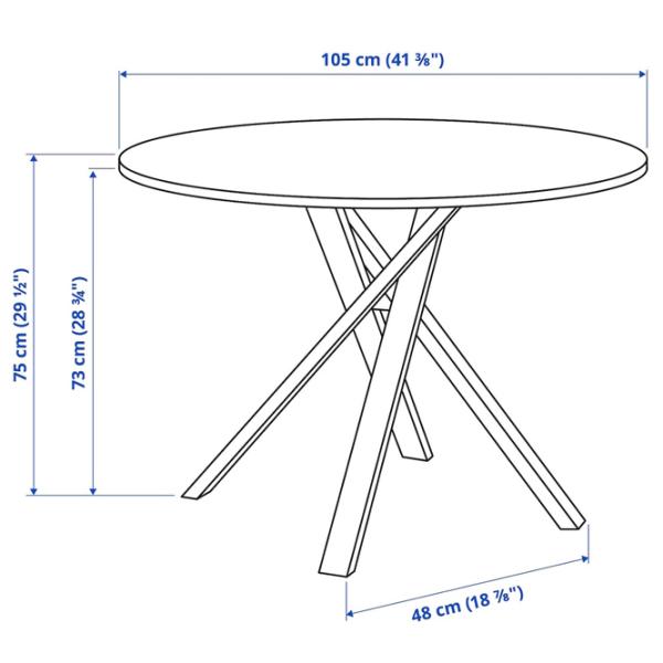 Set masă și scaune Ikea Mariedamm/Tobias Rotundă / PAL / Black marble imitation photo 2 Set masă și scaune Ikea Mariedamm/Tobias Rotundă / PAL / Black marble imitation photo 2