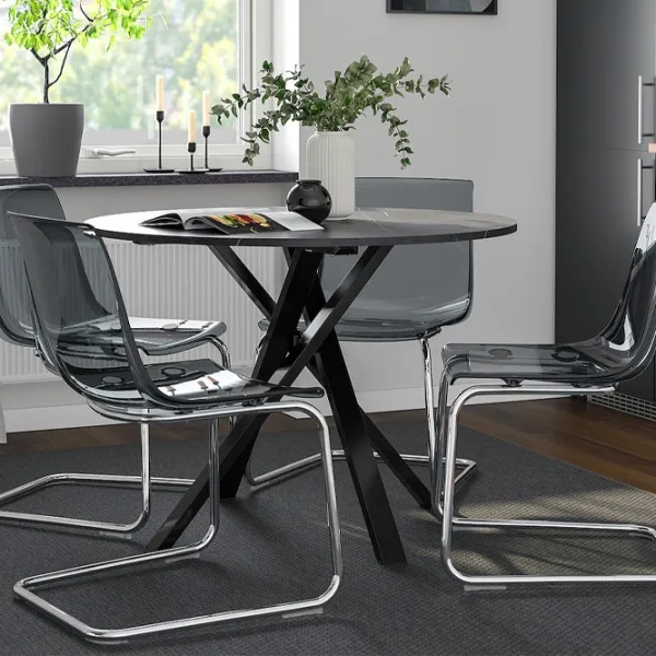 Set masă și scaune Ikea Mariedamm/Tobias Rotundă / PAL / Black marble imitation photo 3 Set masă și scaune Ikea Mariedamm/Tobias Rotundă / PAL / Black marble imitation photo 3