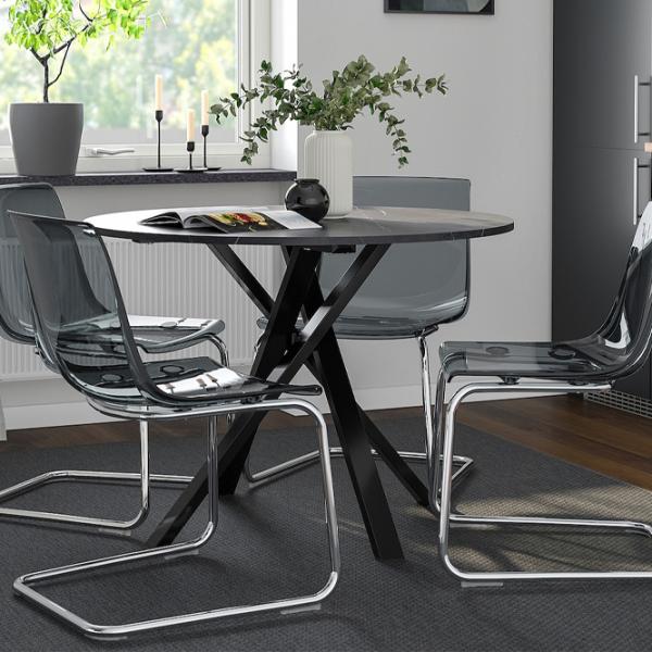 Set masă și scaune Ikea Mariedamm/Tobias Rotundă / PAL / Black marble imitation photo 3 Set masă și scaune Ikea Mariedamm/Tobias Rotundă / PAL / Black marble imitation photo 3