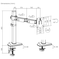 Кронштейн для монитора LUMI LDT89-C012 VESA 100 x 100 мм/ Черный photo 7