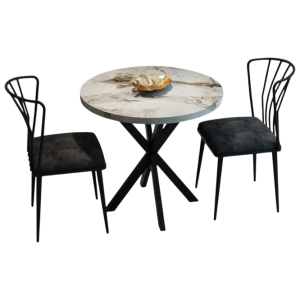 Обеденные стол со стульями Prestige Efes Star Leg Круглая / ДСП / Marble Gray photo 1