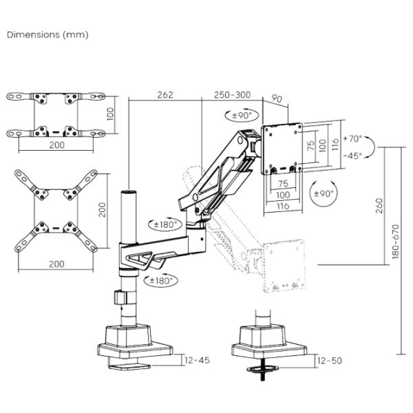 Кронштейн для монитора LUMI LDT95-C012P VESA 100 x 200 мм/ Разноцветный photo 6