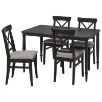Set masă și scaune Ikea Danderyd/Ingolf/Nolhaga Dreptunghiulară / PAL / Black