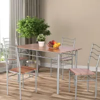 Set masă și scaune Costway HW55389NA Dreptunghiulară / PAL / Natural photo 4