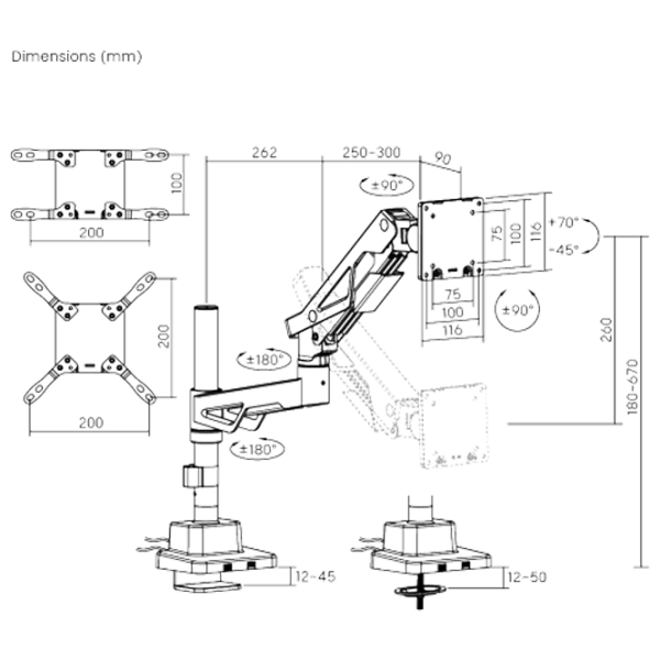Кронштейн для монитора LUMI LDT95-C012UCP VESA 100 x 200 мм/ Разноцветный photo 8