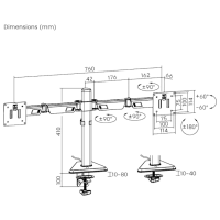 Кронштейн для монитора LUMI LDT89-C024L VESA 100 x 100 мм/ Черный photo 6