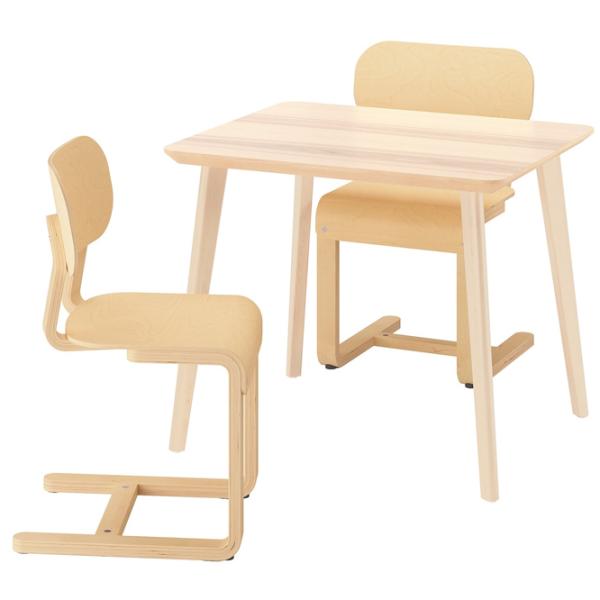 Set masă și scaune Ikea Lisabo/Lyckan Pătrată / Lemn / Pine photo 1 Set masă și scaune Ikea Lisabo/Lyckan Pătrată / Lemn / Pine photo 1