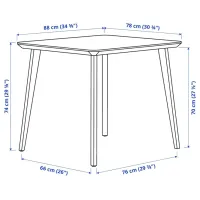 Set masă și scaune Ikea Lisabo/Lyckan Pătrată / Lemn / Pine photo 8