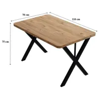 Set masă și scaune Prestige X Leg Dreptunghiulară / PAL / Pine photo 5
