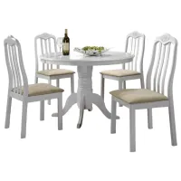 Обеденные стол со стульями Marcel Prod RH7066559CWHITE Круглая / Дерево / Белый