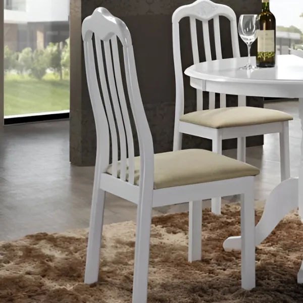 Обеденные стол со стульями Marcel Prod RH7066559CWHITE Круглая / Дерево / Белый photo 2
