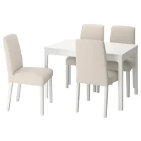 Set masă și scaune Ikea Ekedalen/Bergmund/Hallarp Dreptunghiulară / PAL / White