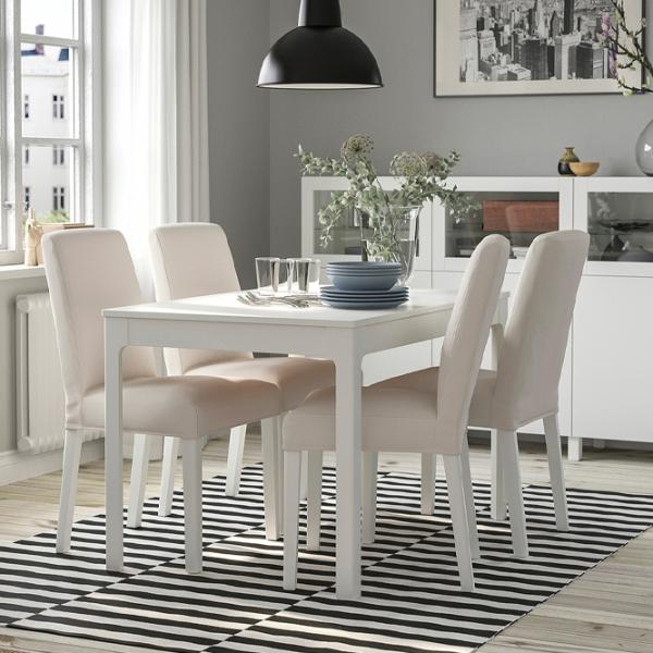 Set masă și scaune Ikea Ekedalen/Bergmund/Hallarp Dreptunghiulară / PAL / White photo 3