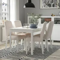Обеденные стол со стульями Ikea Ekedalen/Bergmund/Hallarp Прямоугольная / ДСП / Белый photo 3