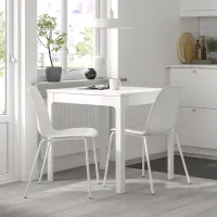 Обеденные стол со стульями Ikea Ekedalen/Lidas Прямоугольная / ДСП / Белый photo 2