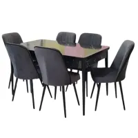 Set masă și scaune Magnus Arya Dreptunghiulară / PAL / Black