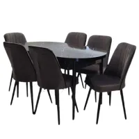 Set masă și scaune Magnus Arya Ovală / PAL / Black